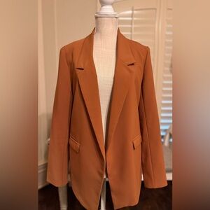 New York and Company Caramel Open-Front Blazer